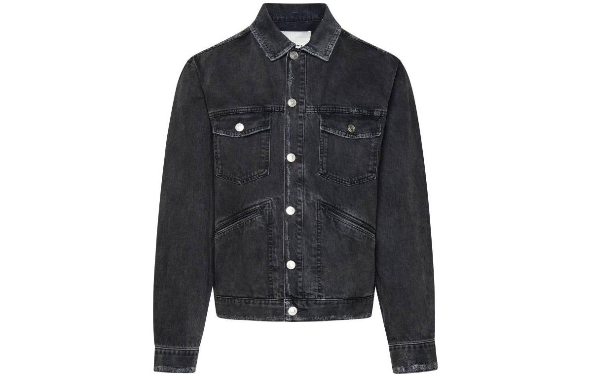 ISABEL MARANT Jango Jacket Black Solid Cotton Denim Button-Up Jacket VE0061HAB1H11H-02FK