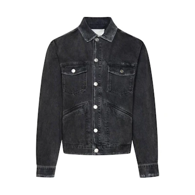 ISABEL MARANT Jango Jacket Black Solid Cotton Denim Button-Up Jacket VE0061HAB1H11H-02FK