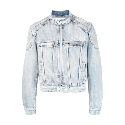 ISABEL MARANT Jihane White Denim Jacket Long-Sleeve Crew Neck VE0108HAA2H19H