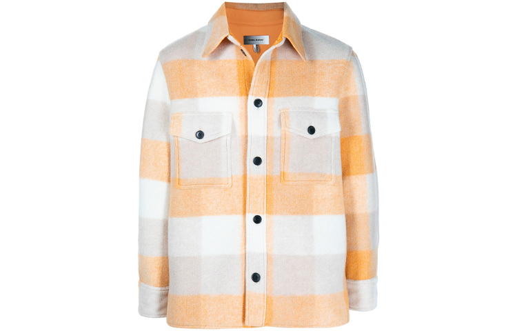 ISABEL MARANT Kervon SS22 Check Knit Shirt Jacket Yellow () VE162322P004H-10HY