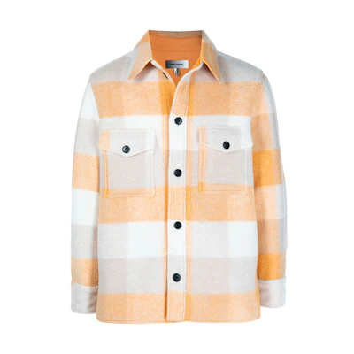 ISABEL MARANT Kervon SS22 Check Knit Shirt Jacket Yellow () VE162322P004H-10HY