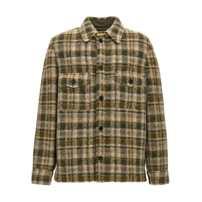 ISABEL MARANT Khaki Plaid Loose-Fit Button-Up Jacket VE0052HDB3D04HKAEC