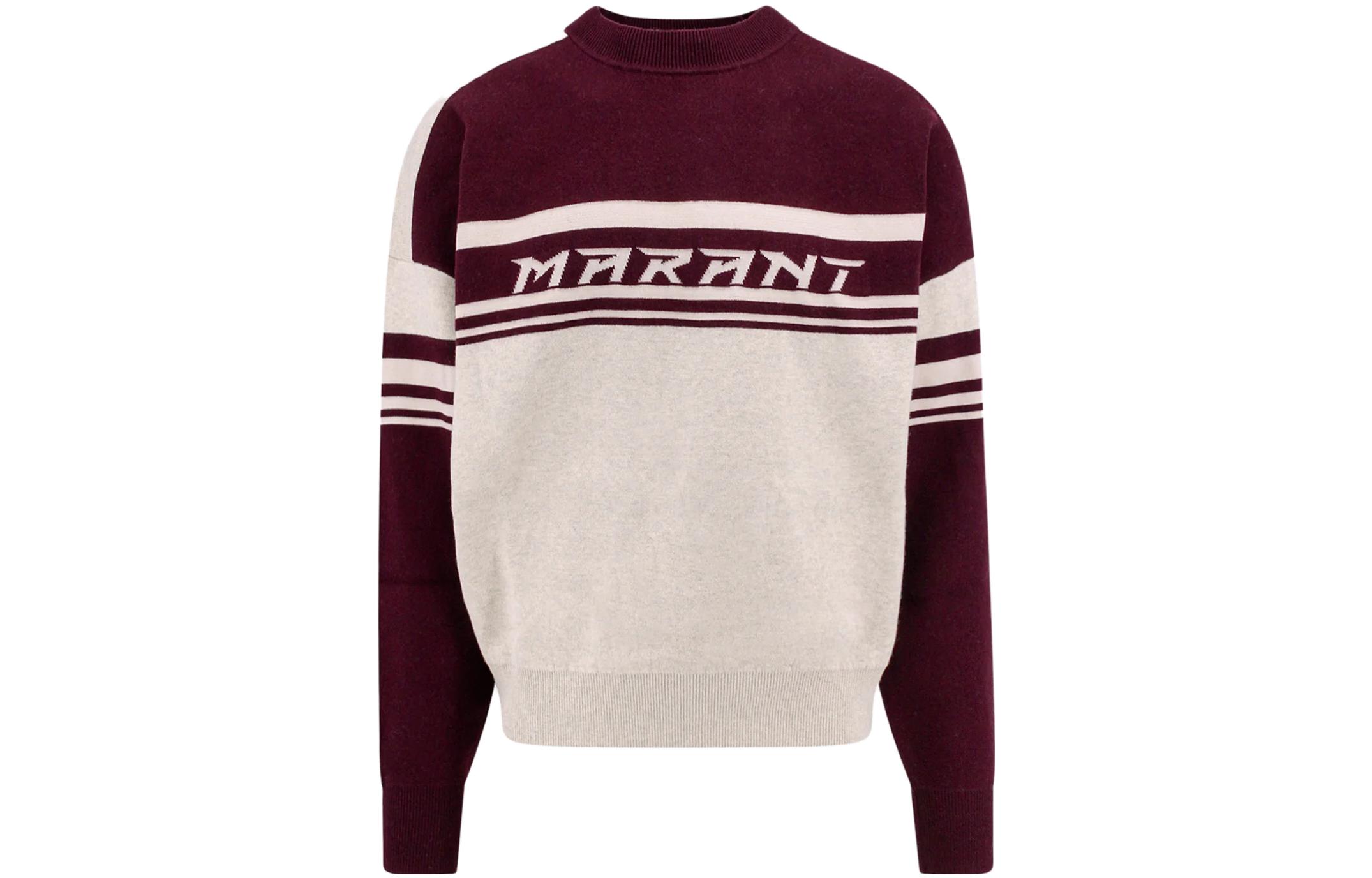 ISABEL MARANT Letter Print Colorblock Crewneck Sweater PU0183HAA3L84H-86DU