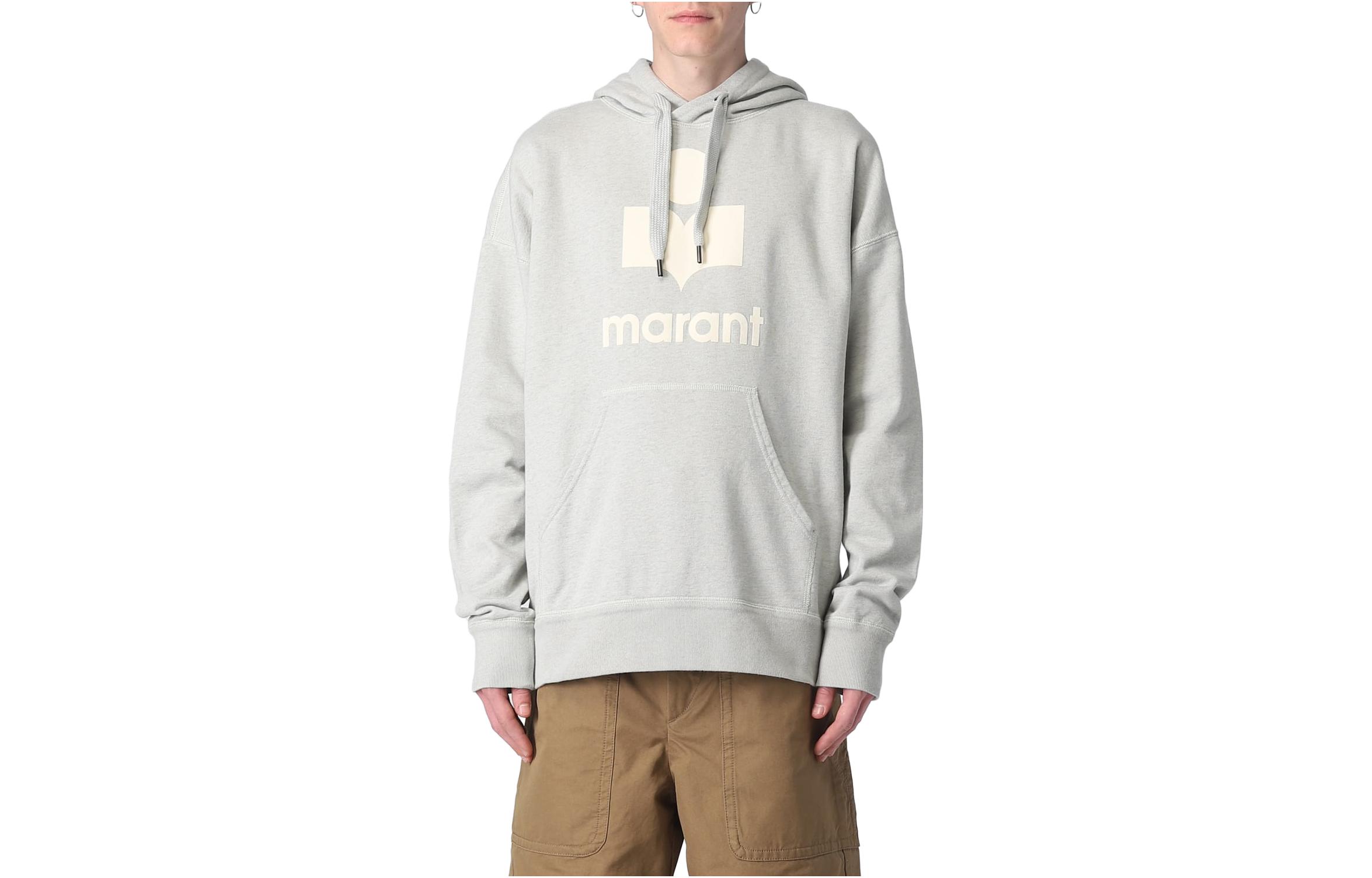 ISABEL MARANT Light Blue Logo Print Hoodie Long Sleeve Pullover SW0027HAA1M05H-LUEC