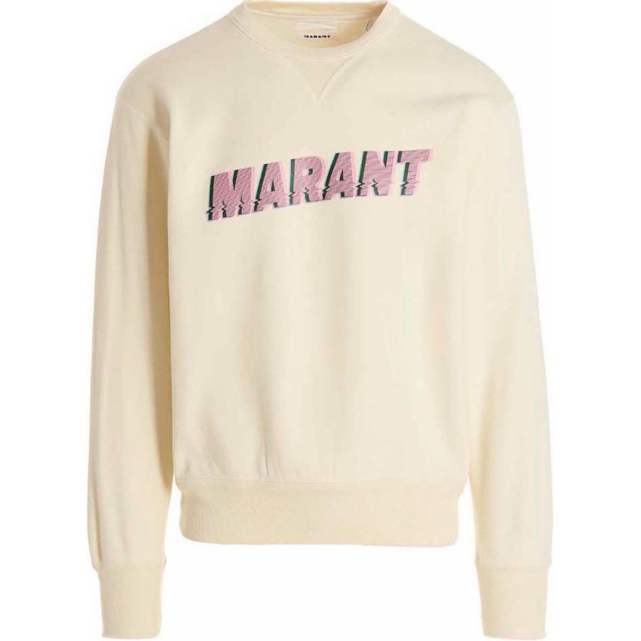 ISABEL MARANT Light Brown Letter Print Oversized Sweatshirt Crewneck PSW0042HAA1M48H-90VA