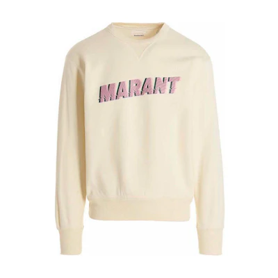ISABEL MARANT Light Brown Letter Print Oversized Sweatshirt Crewneck PSW0042HAA1M48H-90VA