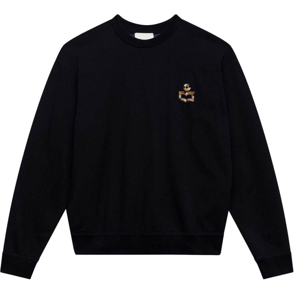 ISABEL MARANT Logo Appliqué Oversized Black Sweatshirt SW0048HAB3M05H-BLACK