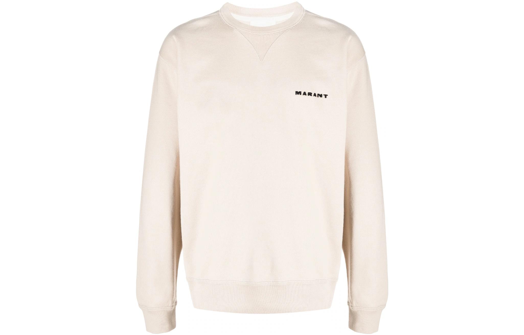 ISABEL MARANT Logo Embroidered Crewneck Sweatshirt Beige SW0056HAA2M35H-23EC