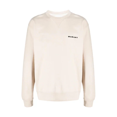 ISABEL MARANT Logo Embroidered Crewneck Sweatshirt Beige SW0056HAA2M35H-23EC