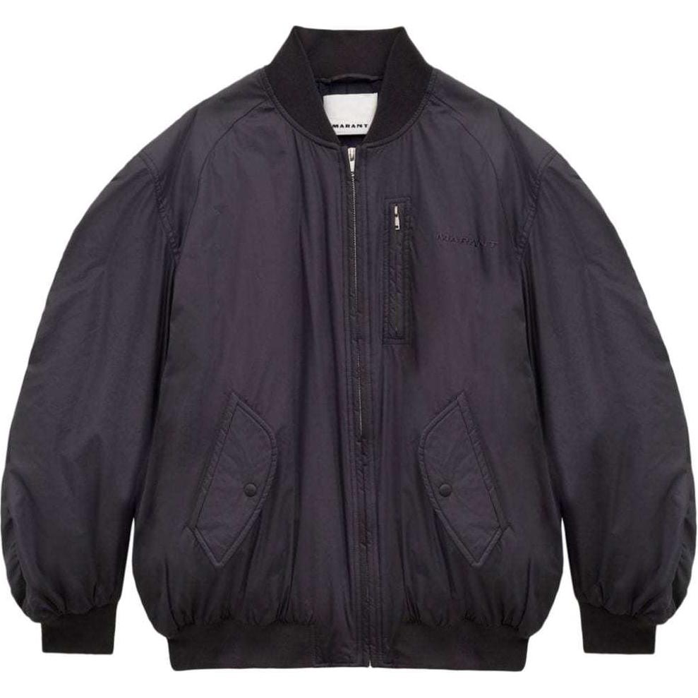 ISABEL MARANT Logo Embroidered Oversized Jacket Men’s Black Long Sleeve VE0249HAB3C03H-BLACK