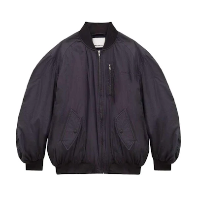 ISABEL MARANT Logo Embroidered Oversized Jacket Men’s Black Long Sleeve VE0249HAB3C03H-BLACK
