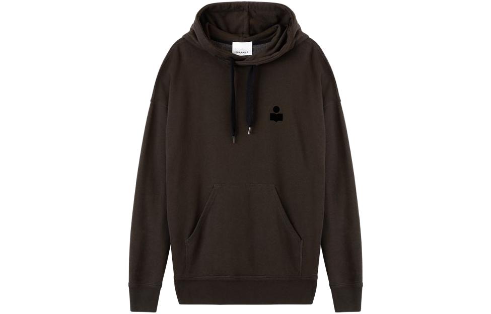 ISABEL MARANT Logo Hoodie Men’s Long Sleeve Pullover Grey 23PSW0028HA-A1M05H-02FK