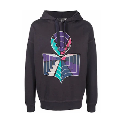 ISABEL MARANT Logo Hoodie Purple Brown Unisex Long Sleeve 22PSW032222P036H-30FN