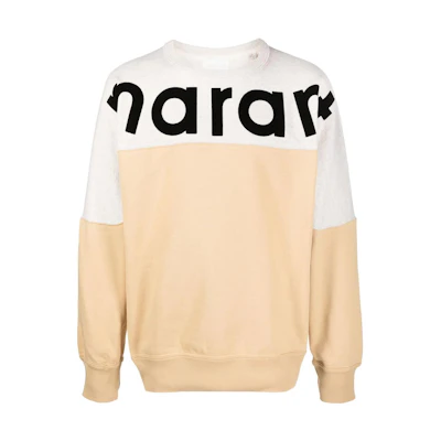 ISABEL MARANT Logo Print Asymmetric Pullover Sweatshirt Men Multicolor SW0031A1M06H-10LY