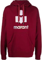 ISABEL MARANT Logo Print Burgundy Oversized Hoodie SW005522A041H-RED ISABEL MARANT Logo Print Burgundy Oversized Hoodie SW005522A041H-RED