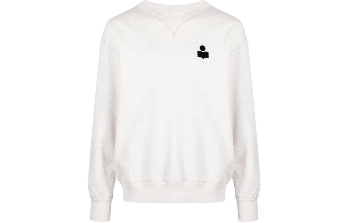 ISABEL MARANT Logo Print Crewneck Long Sleeve Sweatshirt White SW0030HAB1M18H-23EC