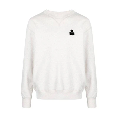 ISABEL MARANT Logo Print Crewneck Long Sleeve Sweatshirt White SW0030HAB1M18H-23EC
