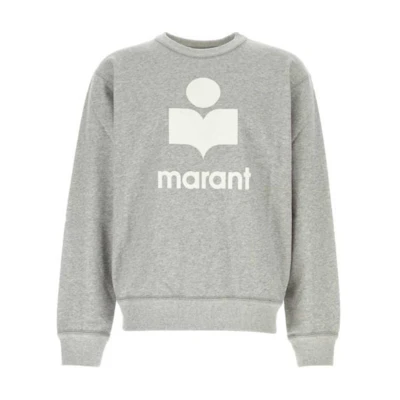 ISABEL MARANT Logo Print Crewneck Sweatshirt Grey White SW0029HAB1M18H-GYWH