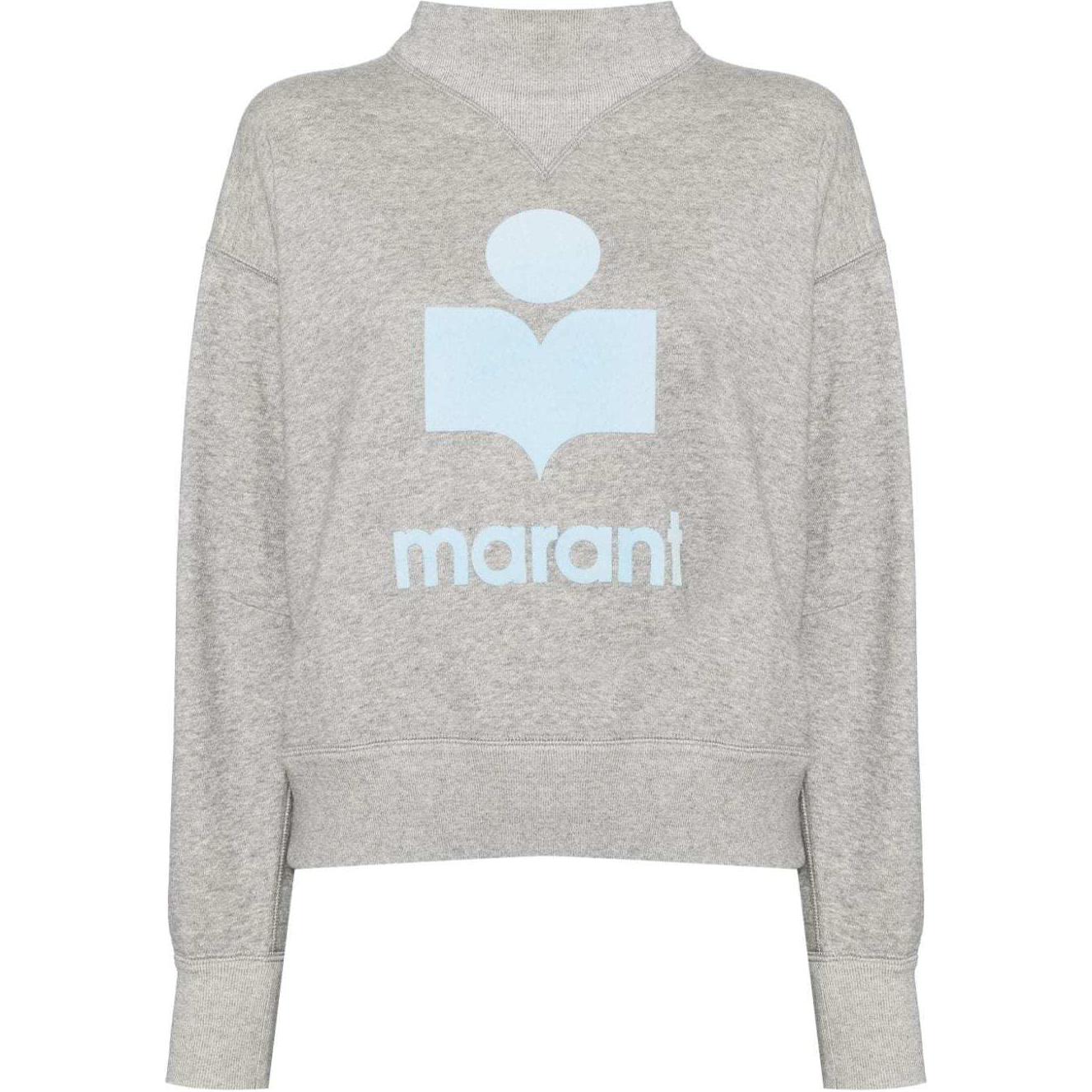 ISABEL MARANT Logo Print Drop-Shoulder Sweatshirt Men’s Gray SW0003FAA1M07E-GREY