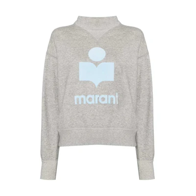 ISABEL MARANT Logo Print Drop-Shoulder Sweatshirt Men’s Gray SW0003FAA1M07E-GREY