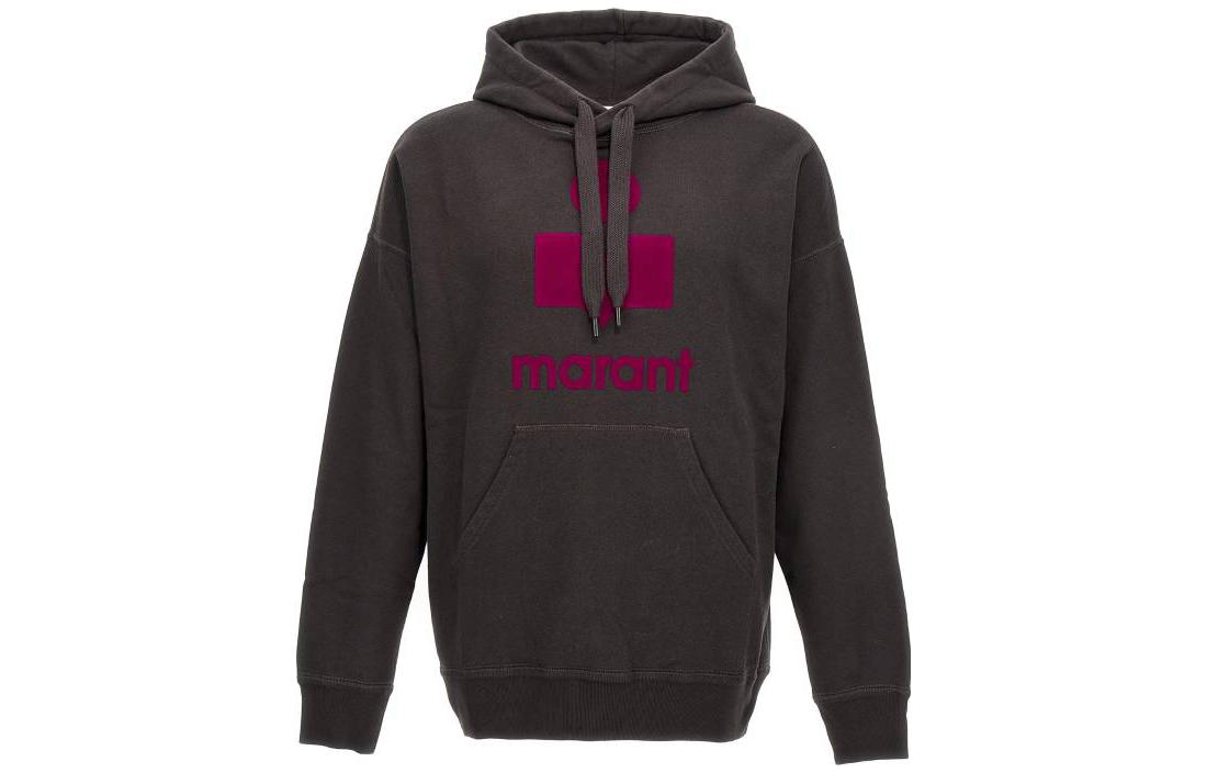 ISABEL MARANT Logo Print Hoodie in Dark Gray SW0027HAA1M05H-FNFU