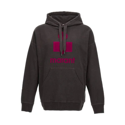 ISABEL MARANT Logo Print Hoodie in Dark Gray SW0027HAA1M05H-FNFU