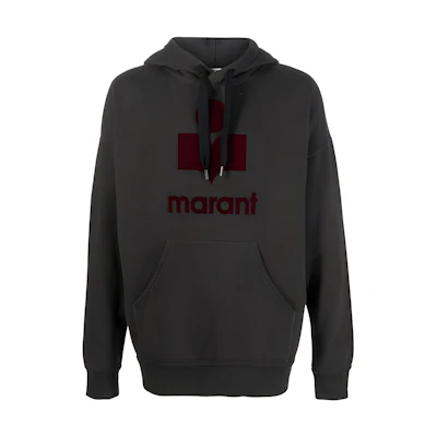 ISABEL MARANT Logo Print Hoodie in Dark Gray SW005522A043H-02FK