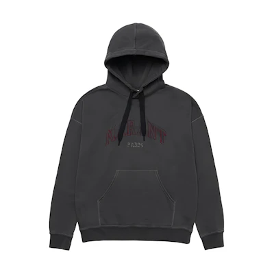 ISABEL MARANT Logo Print Oversized Hoodie Men’s Black 23PSW0027HA-H02FK
