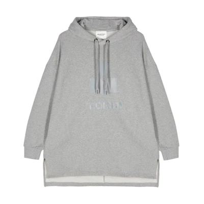 ISABEL MARANT Logo Stamped Oversized Hoodie Men Grey SW0084FAB1M05E-GREY
