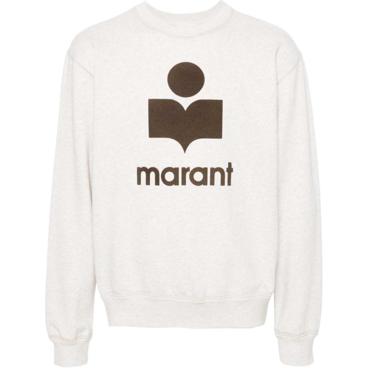 ISABEL MARANT Logo Textured Fleece Oversized Sweatshirt Men’s Light Beige SW0029HAB1M18H-BEIGE