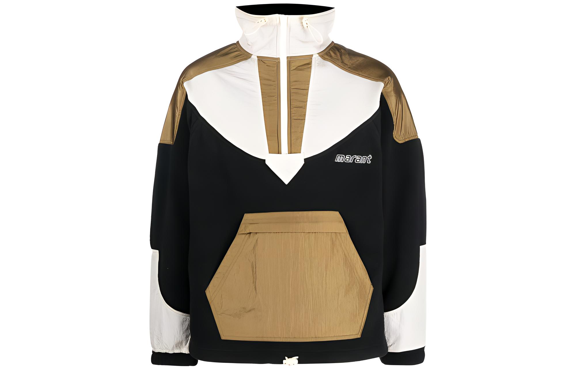 ISABEL MARANT Logo Windbreaker Half-Zip Colorblock Jacket MA114622A007H-01BK
