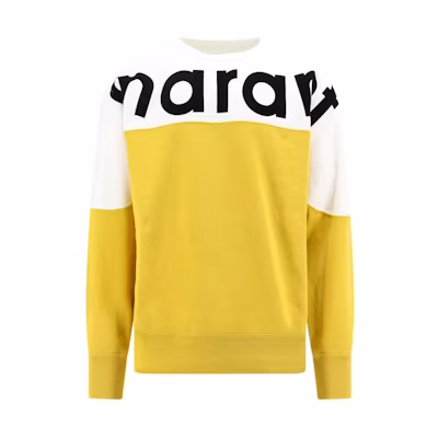 ISABEL MARANT Loose-Fit Letter Crewneck Sweatshirt Yellow SW0031HAB1M19H10YW
