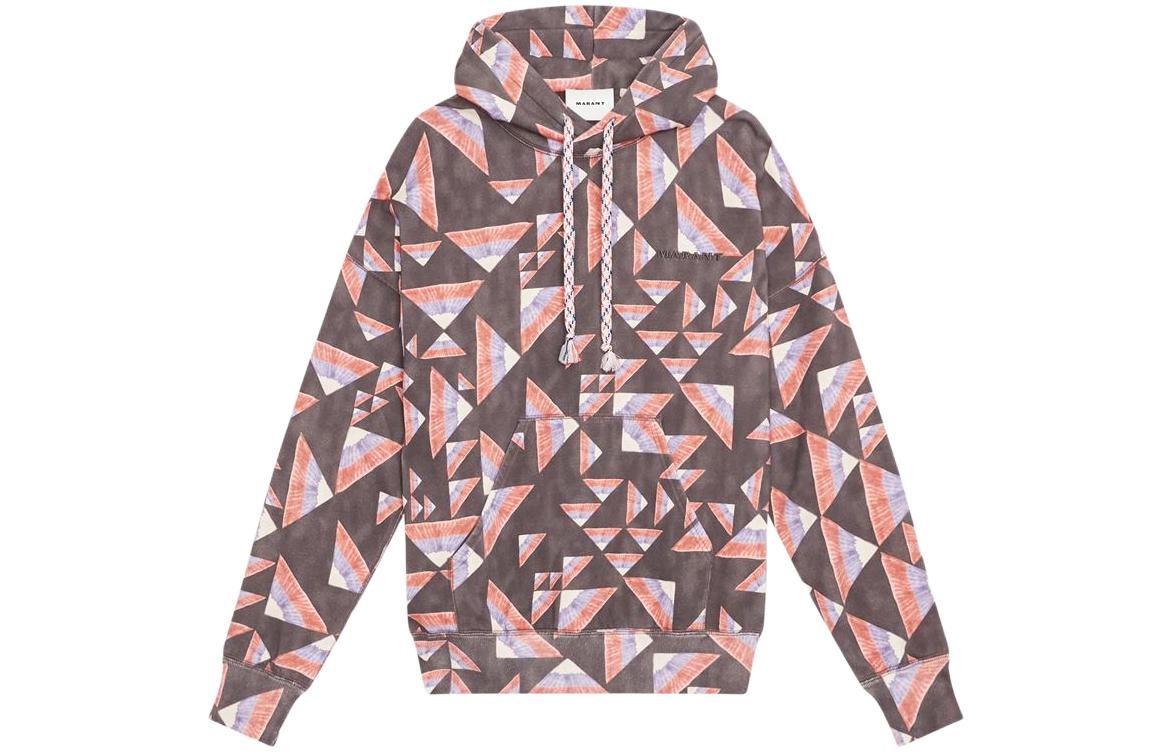 ISABEL MARANT Marvin Geometric Print Hoodie Multicolor Sweatshirt SW0073HA2M06H-MARVIN