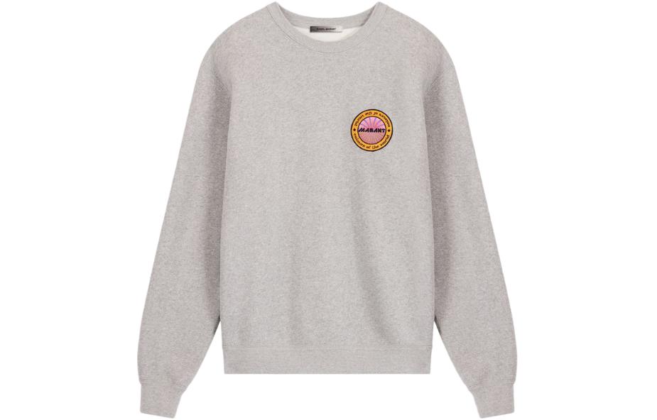 ISABEL MARANT Mikolo Logo Patch Crew Neck Sweatshirt Gray Casualwear SW0348-22E021H-MIKOLO