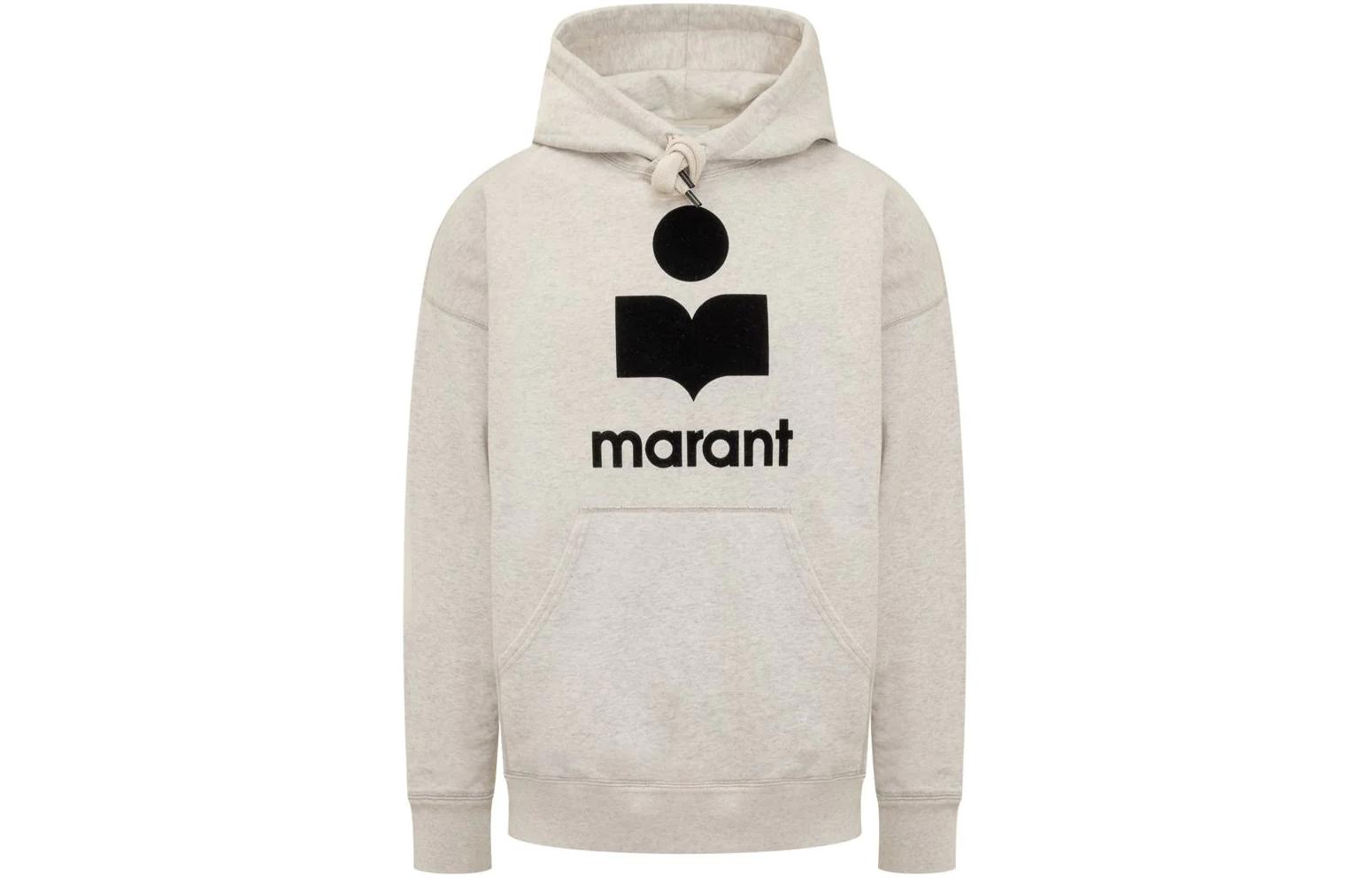 ISABEL MARANT Oversized Gray Hoodie Pullover Long Sleeve 24PSW0027HA-B1M18H-ECED