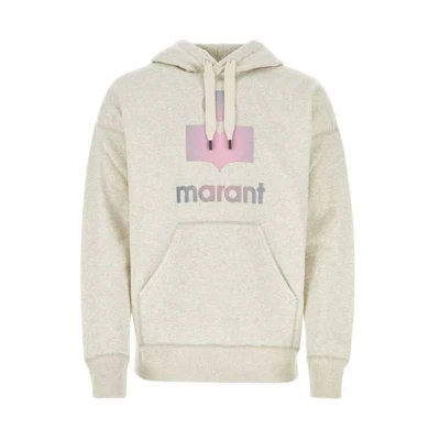 ISABEL MARANT Oversized Letter Print Long Sleeve Sweatshirt Beige SW0027HAA3M95H23EC