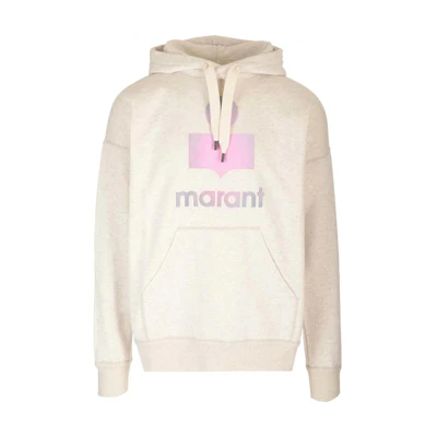 ISABEL MARANT Oversized Logo Print Hoodie White A3M95HSW0027HA-23EC