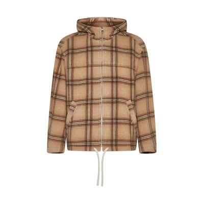 ISABEL MARANT Plaid Hooded Jacket Brown MA0069HBB1C02H-50CM