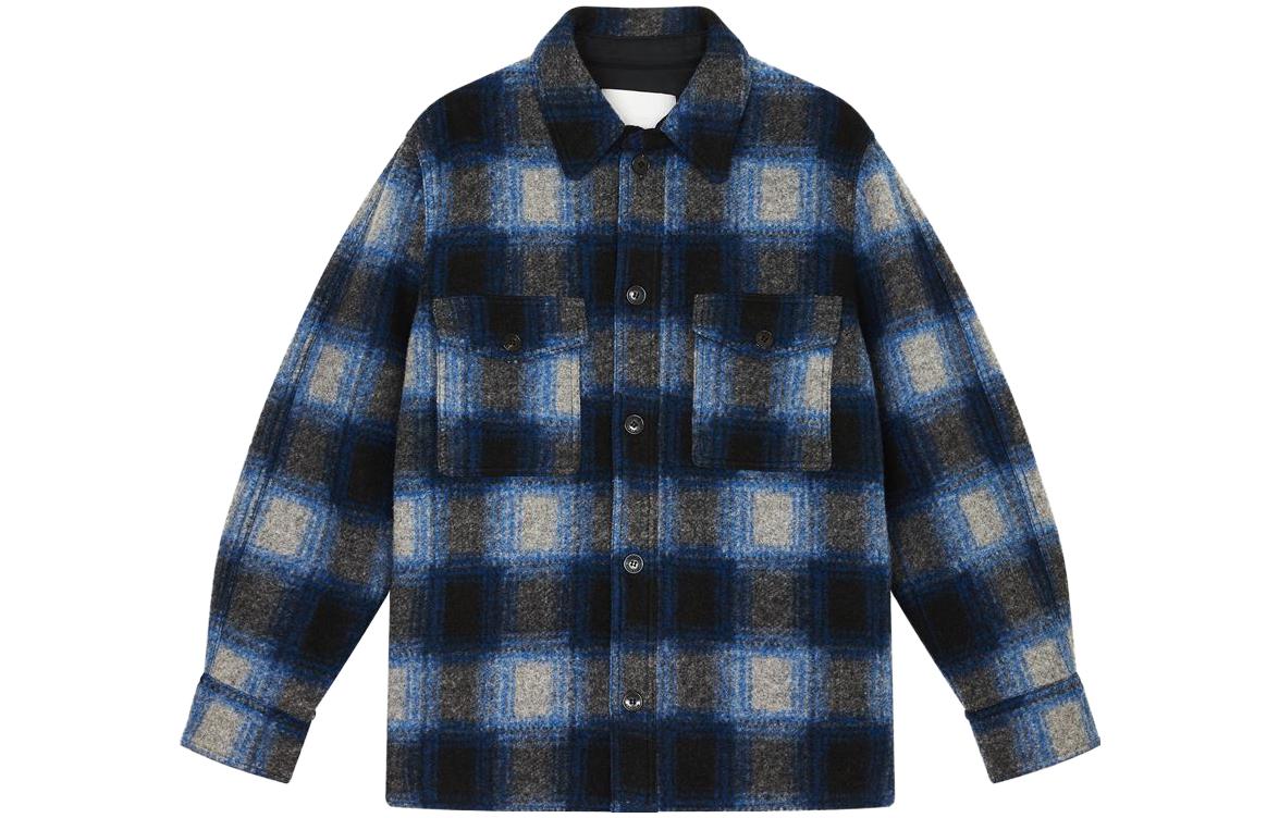 ISABEL MARANT Plaid Loose-Fit Jacket Coat Blue VE0052HAA3D06H-30NA