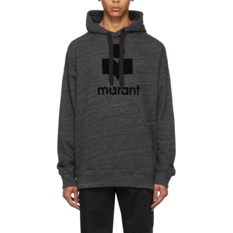 ISABEL MARANT Print Hoodie Long Sleeve Pullover Gray SW005520A033HAC