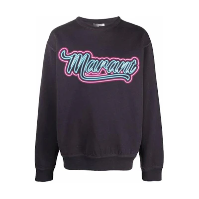 ISABEL MARANT Purple Logo Print Crewneck Long Sleeve Sweatshirt SW012522P040H-02FK