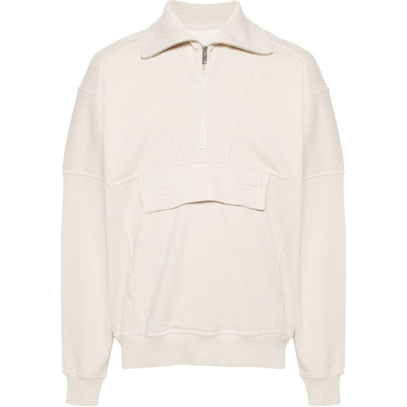 ISABEL MARANT Ribbed High-Neck Loose-Fit Sweatshirt Light Beige SW103HAB1M05H-BEIGE