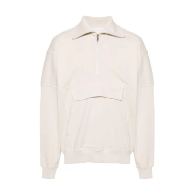 ISABEL MARANT Ribbed High-Neck Loose-Fit Sweatshirt Light Beige SW103HAB1M05H-BEIGE