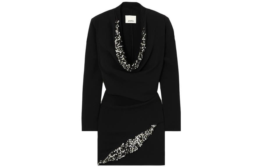 ISABEL MARANT Sequin Long Sleeve Dress Black JVV1672809228688