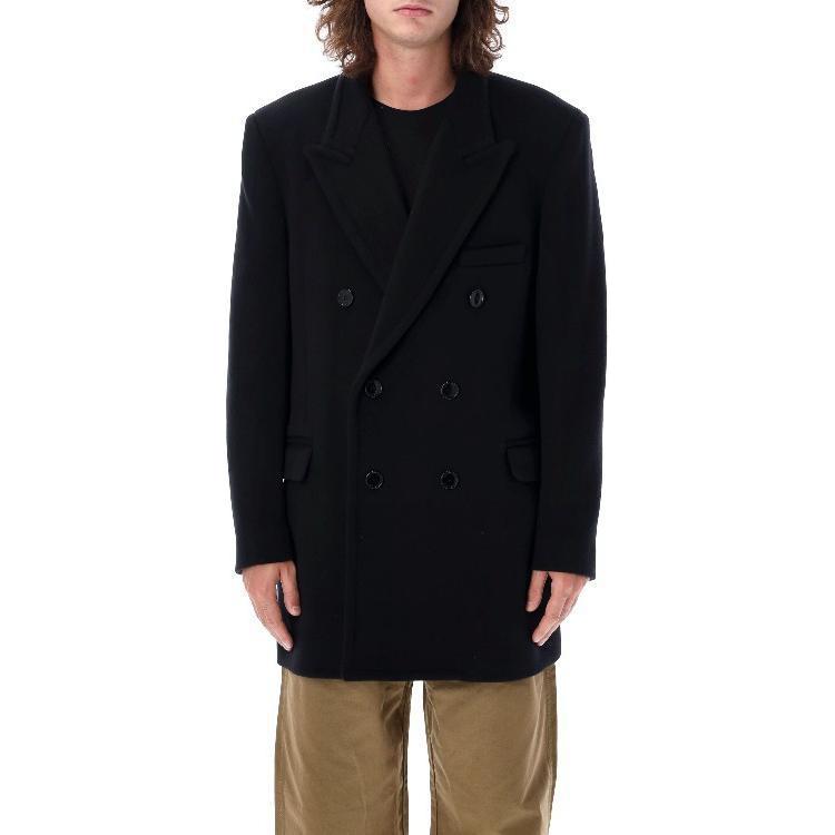 ISABEL MARANT Solid Color Fitted Long-Sleeve Jacket for Men - Black 23HMA0193HA-A4D01H-01BK