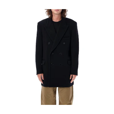 ISABEL MARANT Solid Color Fitted Long-Sleeve Jacket for Men - Black 23HMA0193HA-A4D01H-01BK