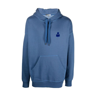 ISABEL MARANT Solid Color Logo Print Long Sleeve Hoodie Blue () SW034022H014H-30SB