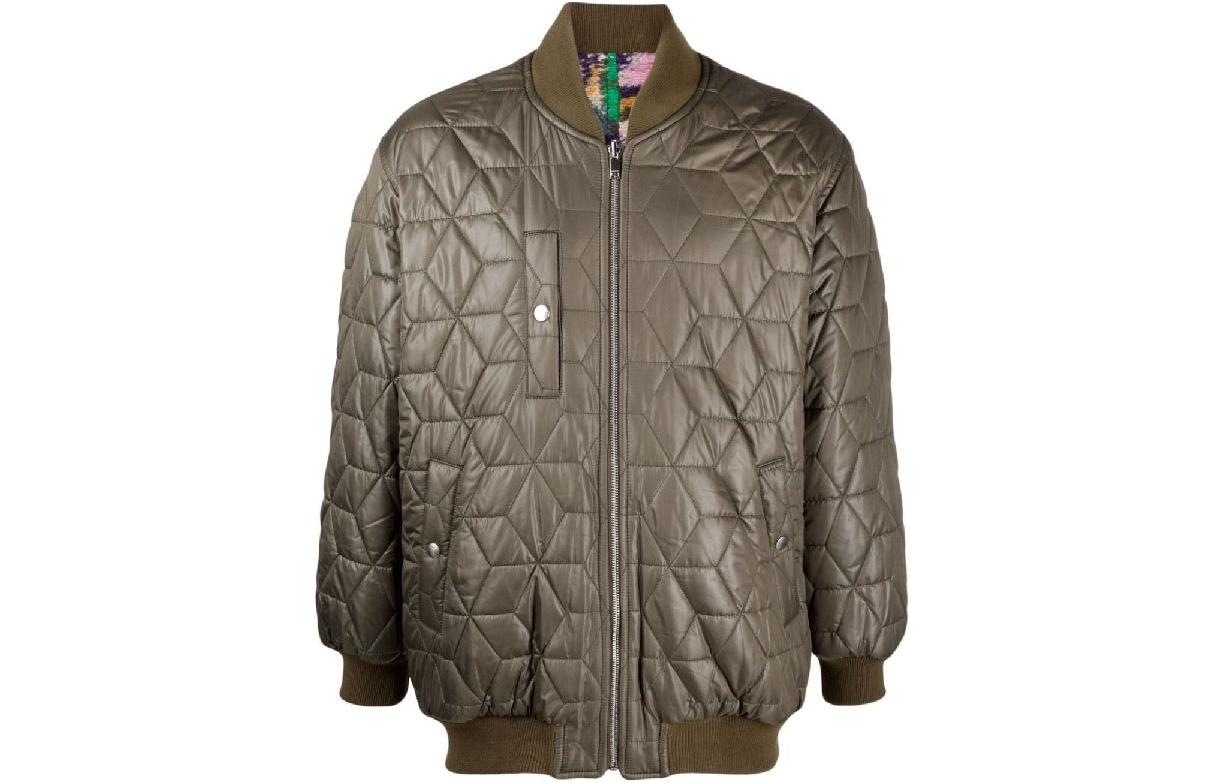 ISABEL MARANT Solid Color Zip-Up Bomber Jacket Khaki MA0151HAA3D32H-86VI