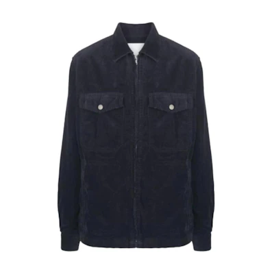 ISABEL MARANT Solid Zip-Up Collared Jacket Navy Blue A3G34HVE0197HA-30FN