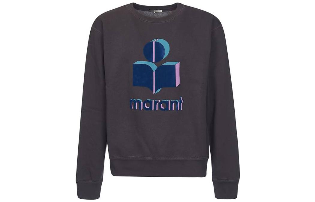 ISABEL MARANT SS22 Brown Crewneck Logo Sweatshirt SW012522P039H-30FN